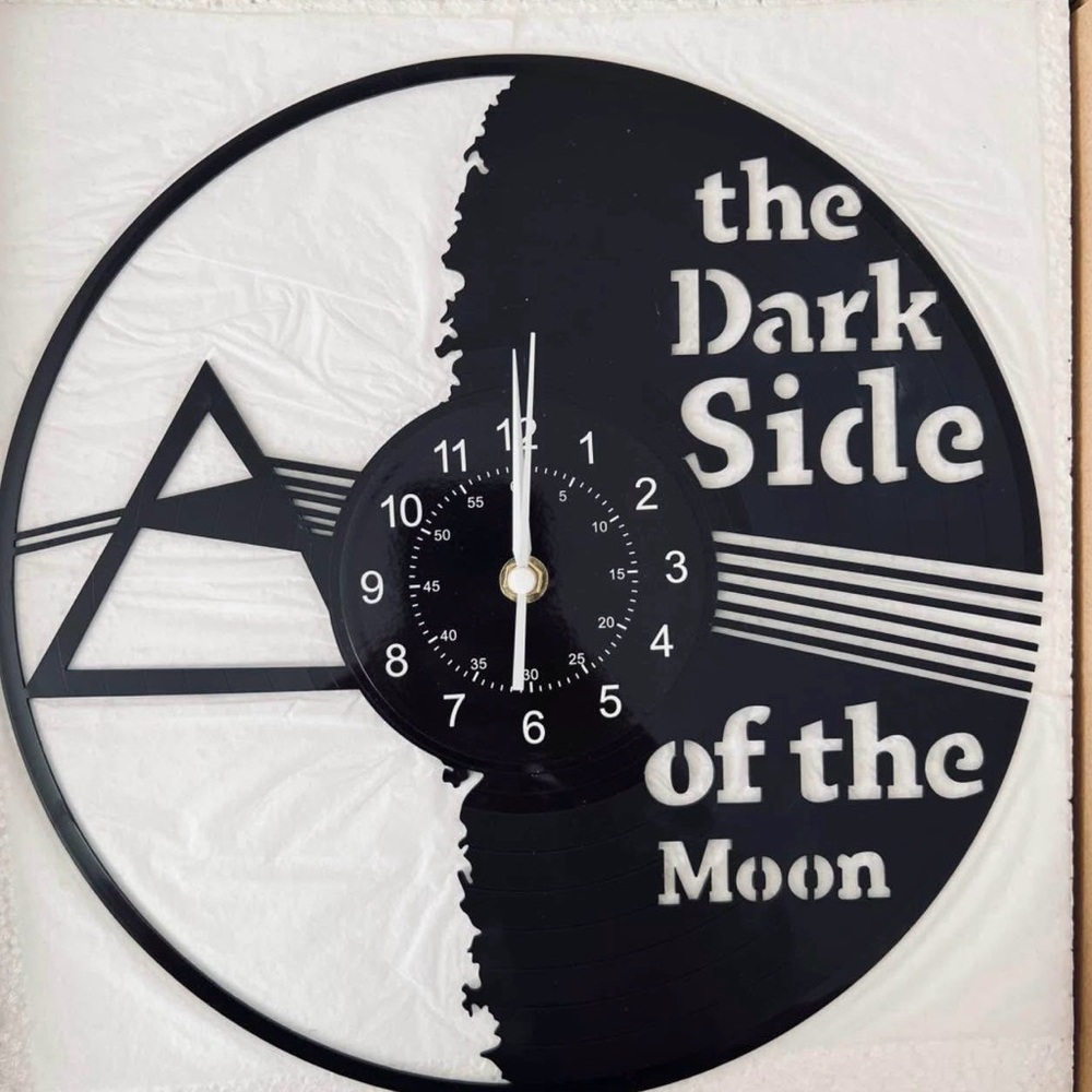 New! Pink Floyd Band Real Vinyl Record Die Cut Wall Clock Dark Side of the Moon